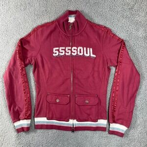 Triple Five Soul Track Jacket Full Zip-Up Streetwear‎ Burgundy Women's S VTG NWT